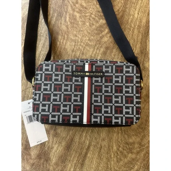 tommy hilfiger Leather Crossbody women navy blue Hazel Mono Jacquard - Picture 2 of 8